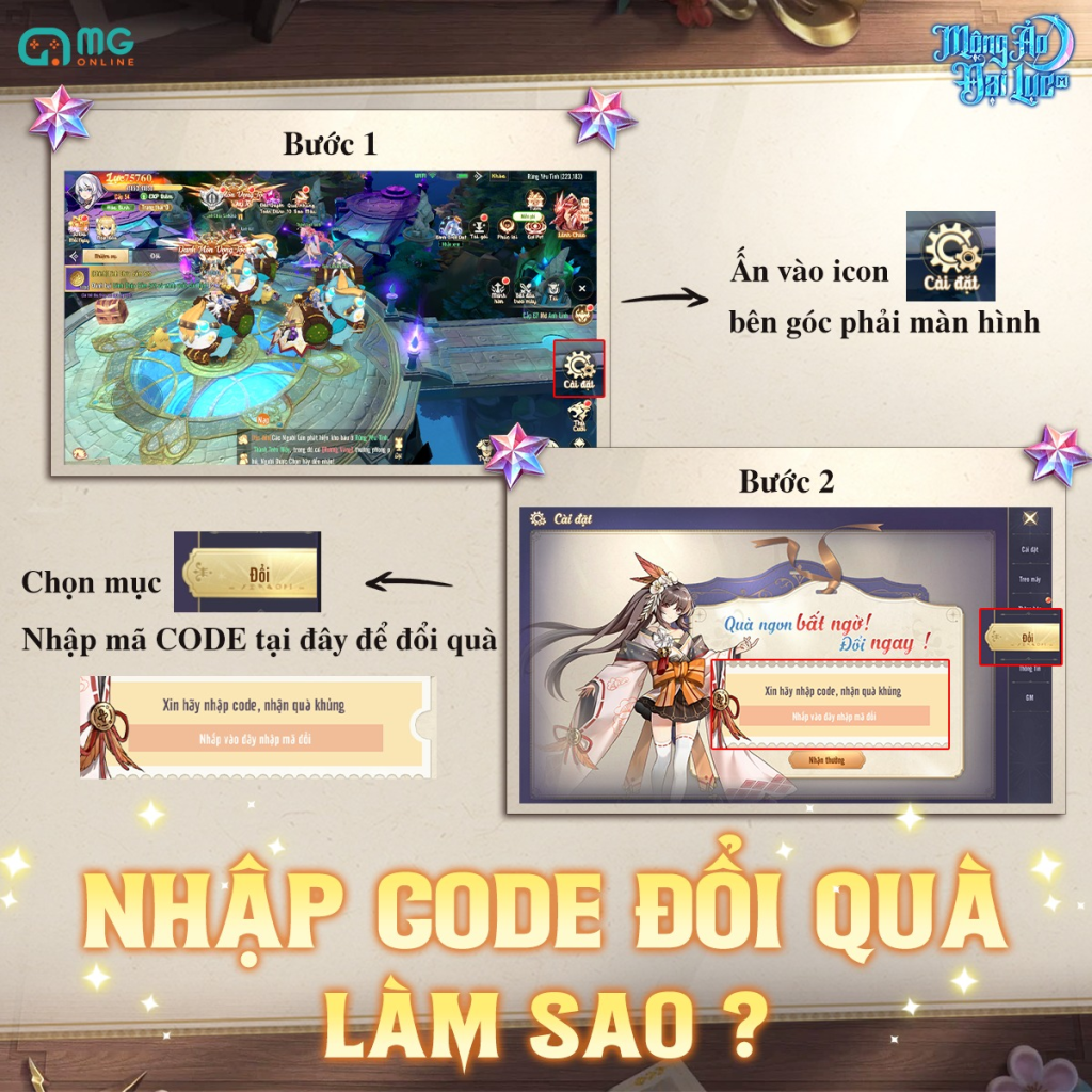 Mộng Ảo Đại Lục M: tổng hợp giftcode tân thủ, hướng dẫn cách nhập code mới nhất