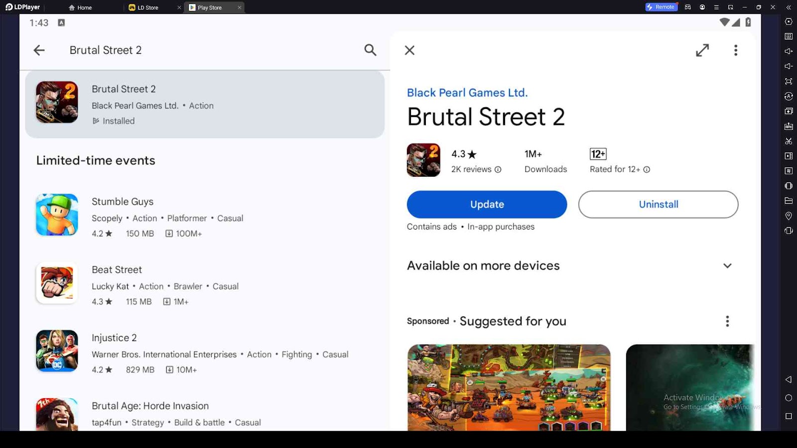 Playing Brutal Street 2 on PC with LDPlayer