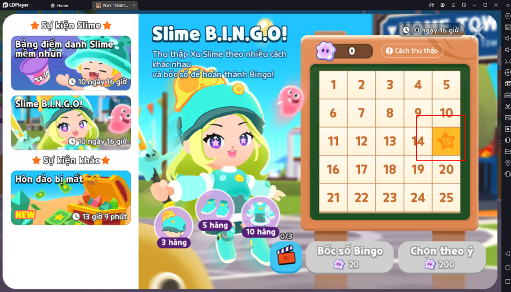 PLAY TOGETHER VNG - HƯỚNG DẪN SỰ KIỆN SLIME BINGO VÀ CÁCH KIẾM XU SLIME