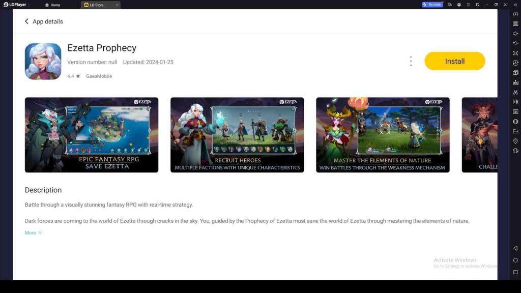 Playing Ezetta Prophecy on PC with LDPlayer 9