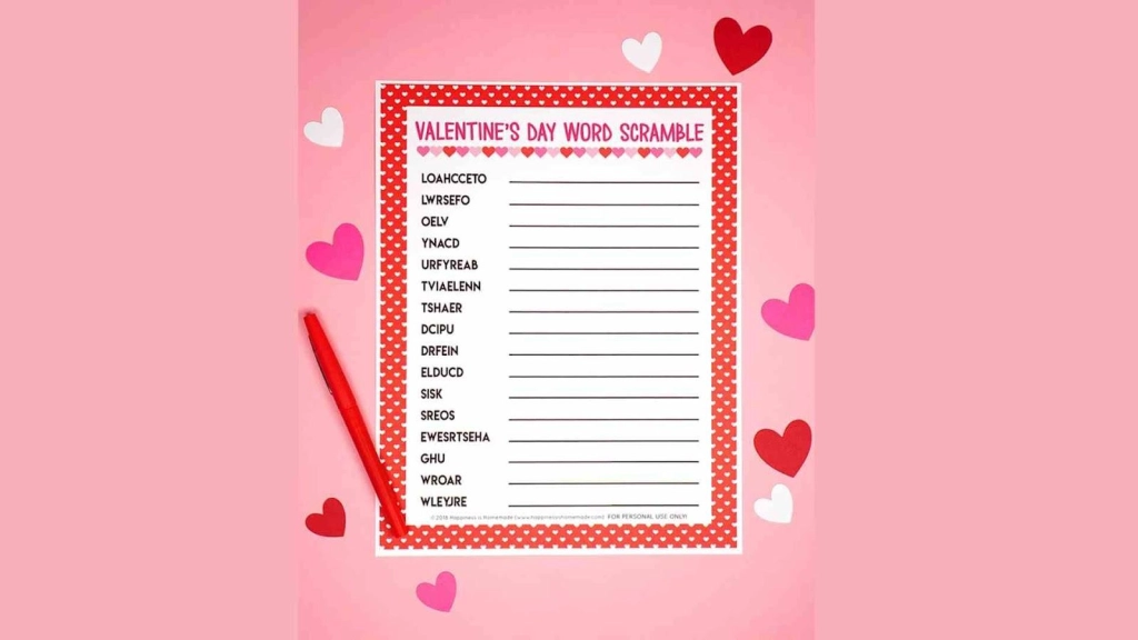 Valentine's Day Word Scramble