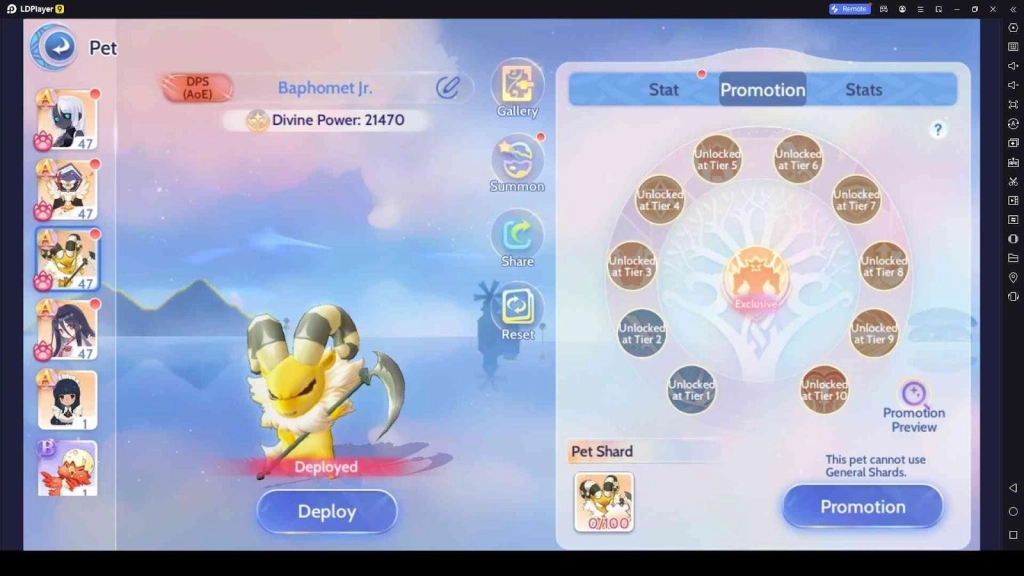 Select a High Ranked Pet