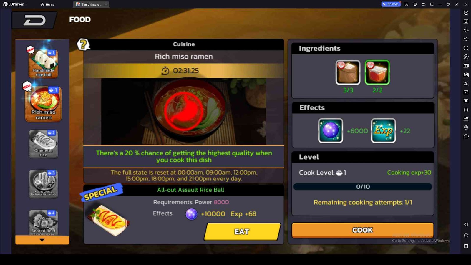 Cook Food Items to Earn Loads of Rewards 