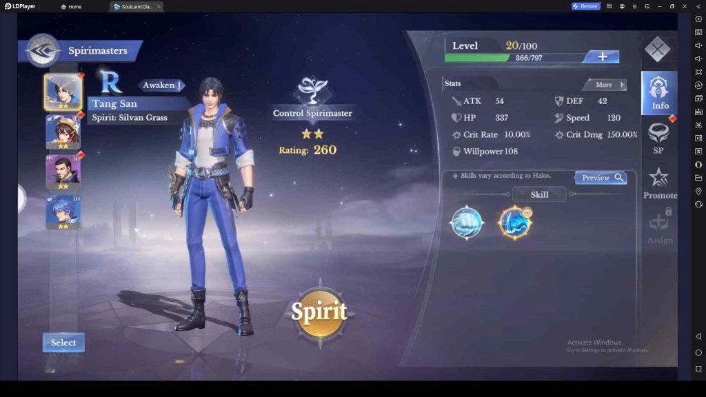 Advance the Spirit masters in SoulLand:Clash of Spirimasters