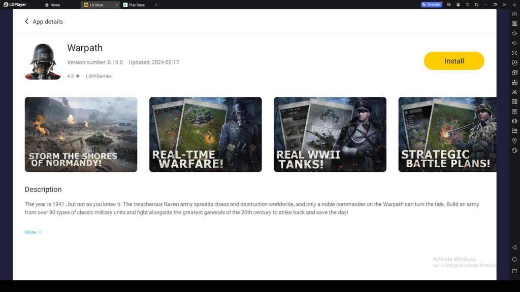 Playing Warpath on PC with LDPlayer 