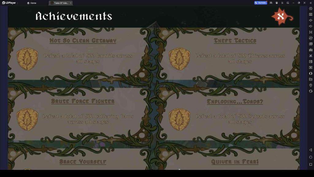 Achievements in Tales of Valoris