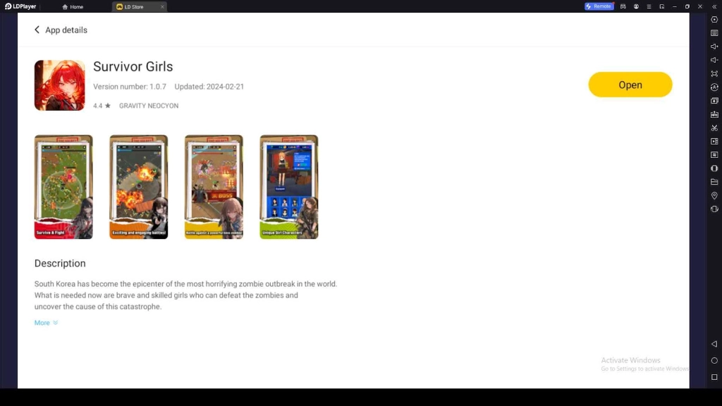 Playing Survivor Girls on PC with LDPlayer