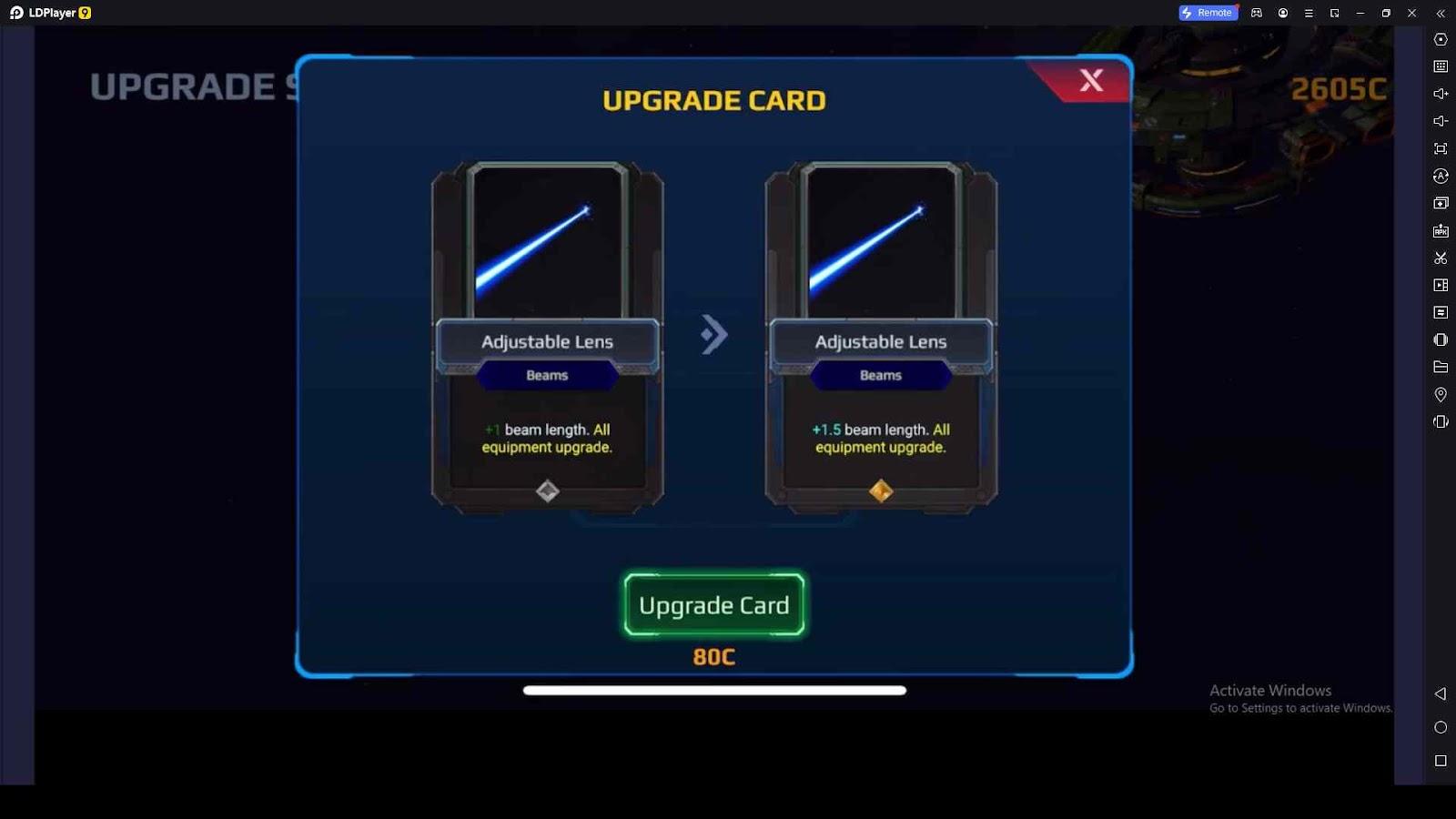 Choose Cards to Upgrade Your Spaceship