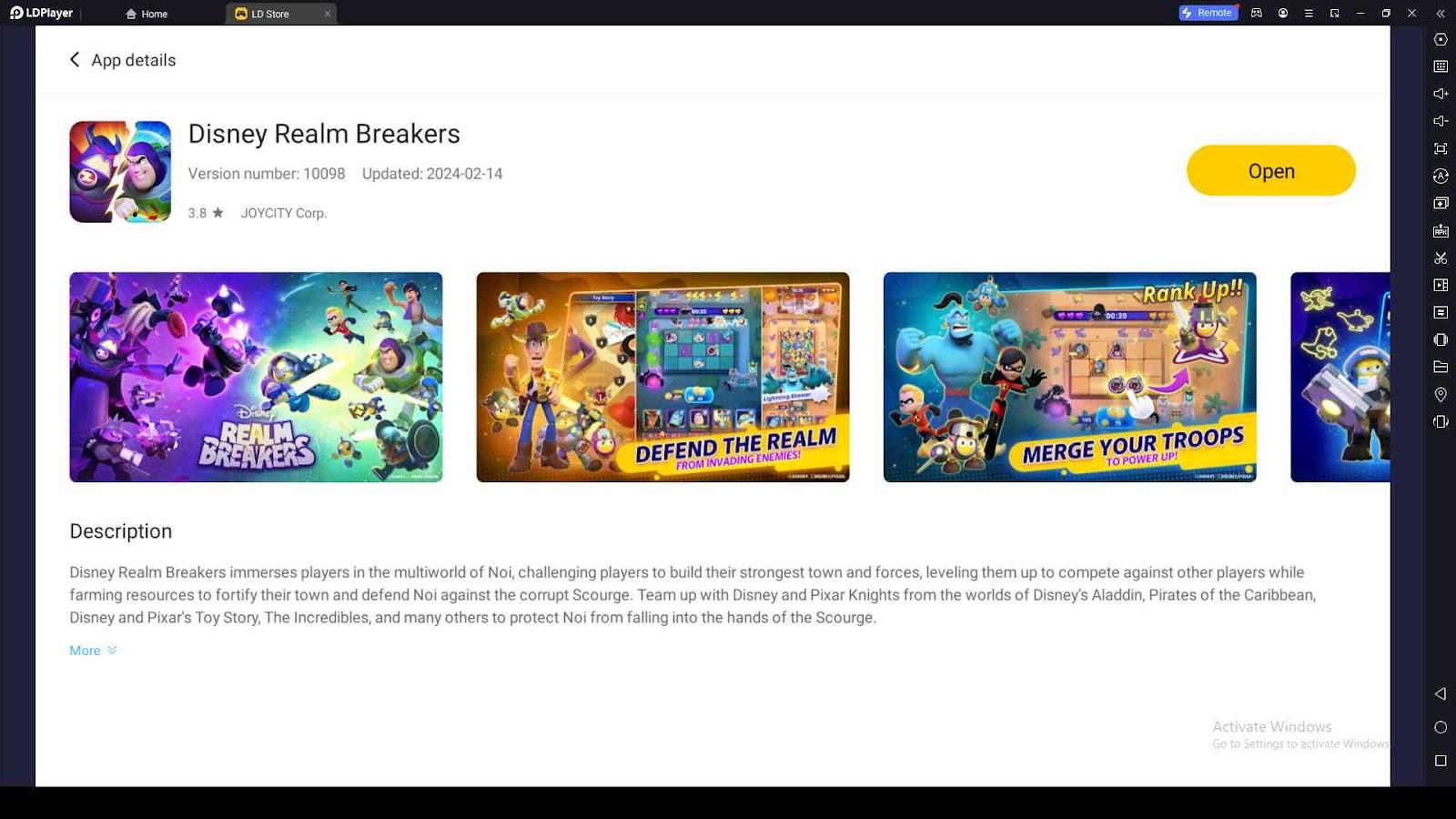 Playing Disney Realm Breakers on LDPlayer