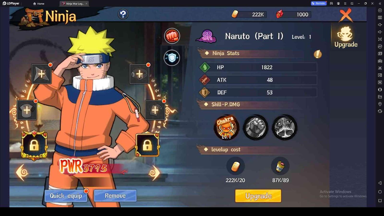 Hero Cultivation in Ninja War Legend