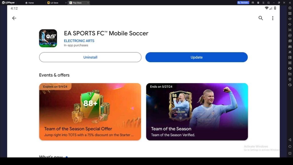 Playing FC Mobile 24 on LDPlayer
