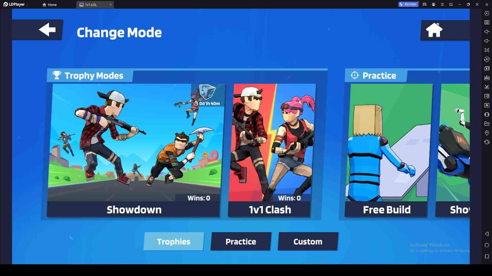 What are the Playable Modes in 1v1.LOL - Battle Royale Game