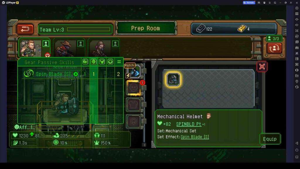 Equip Gear Items to the Hunters