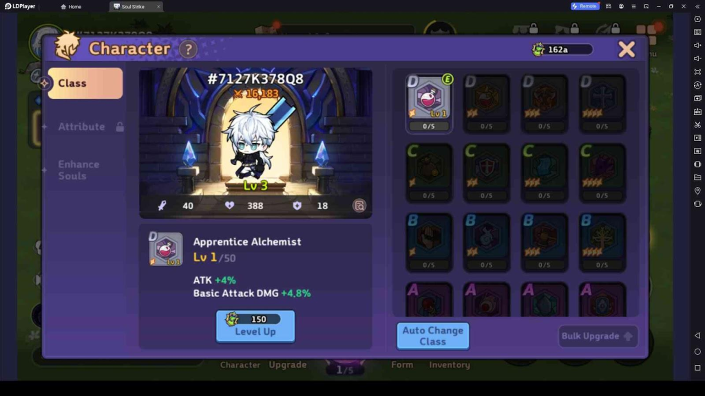 Change the Class in Soul Strike! Idle RPG