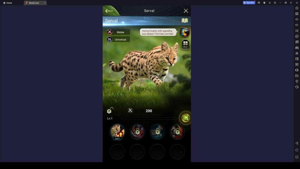 Upgrade the Alpha Beasts in Beast Lord: The New Land