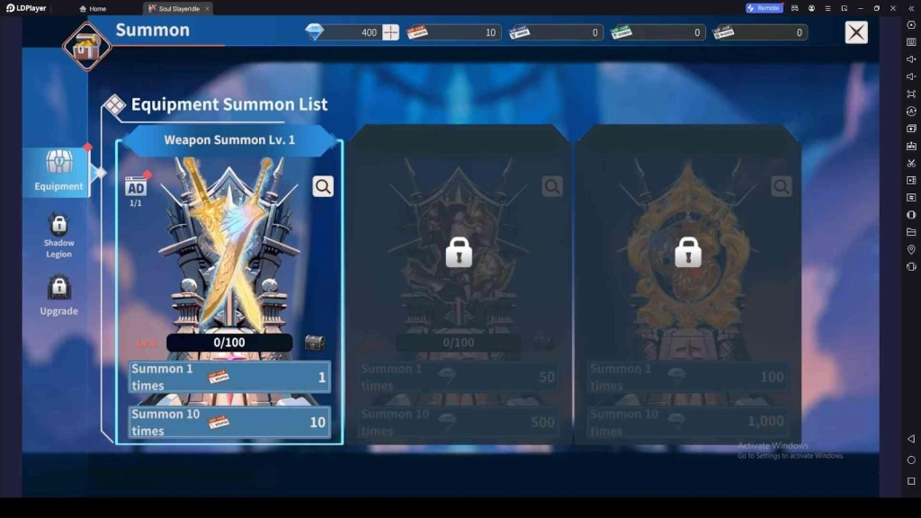 Summon the Best Equipment