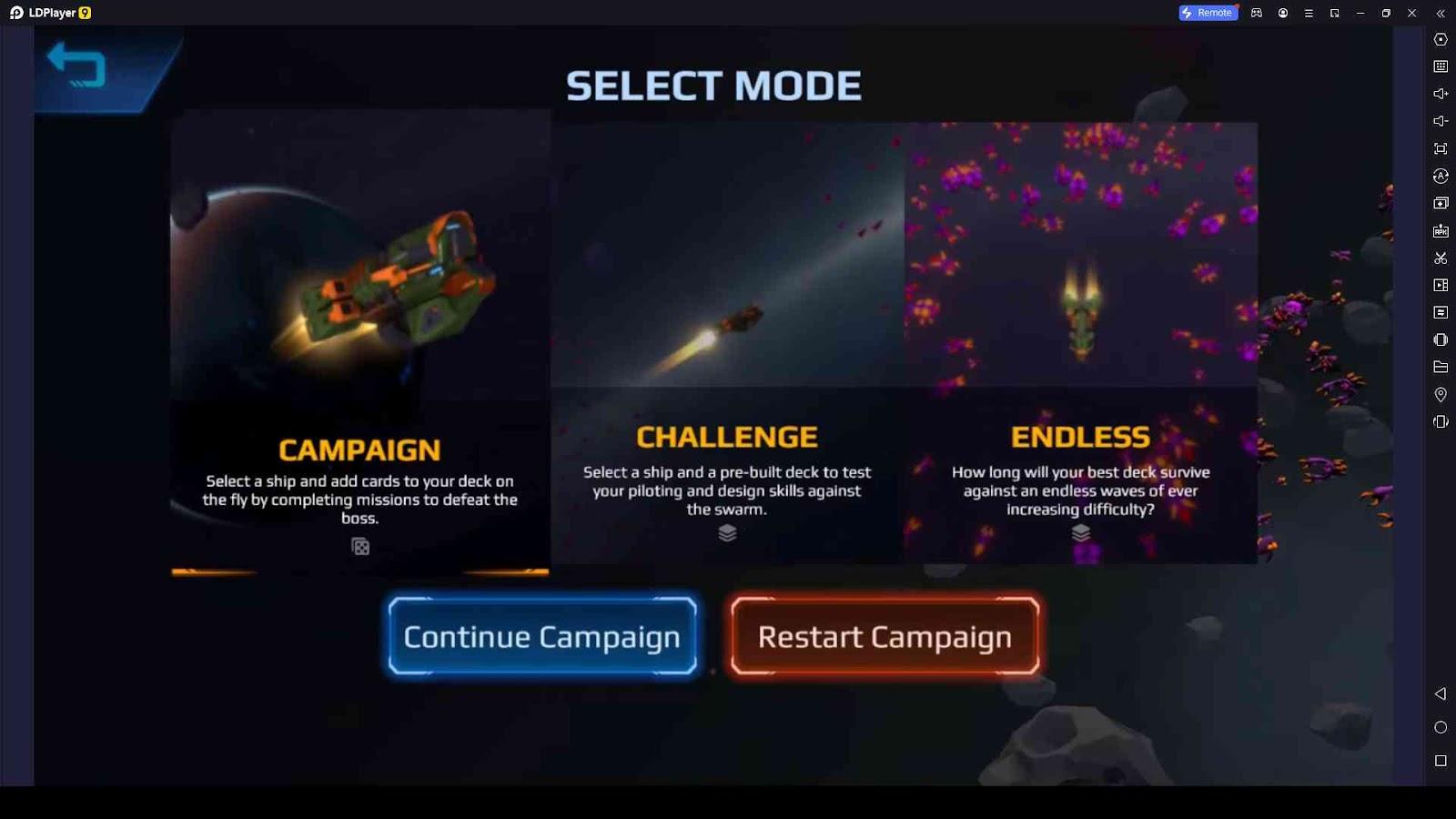 Select a Mode to Play