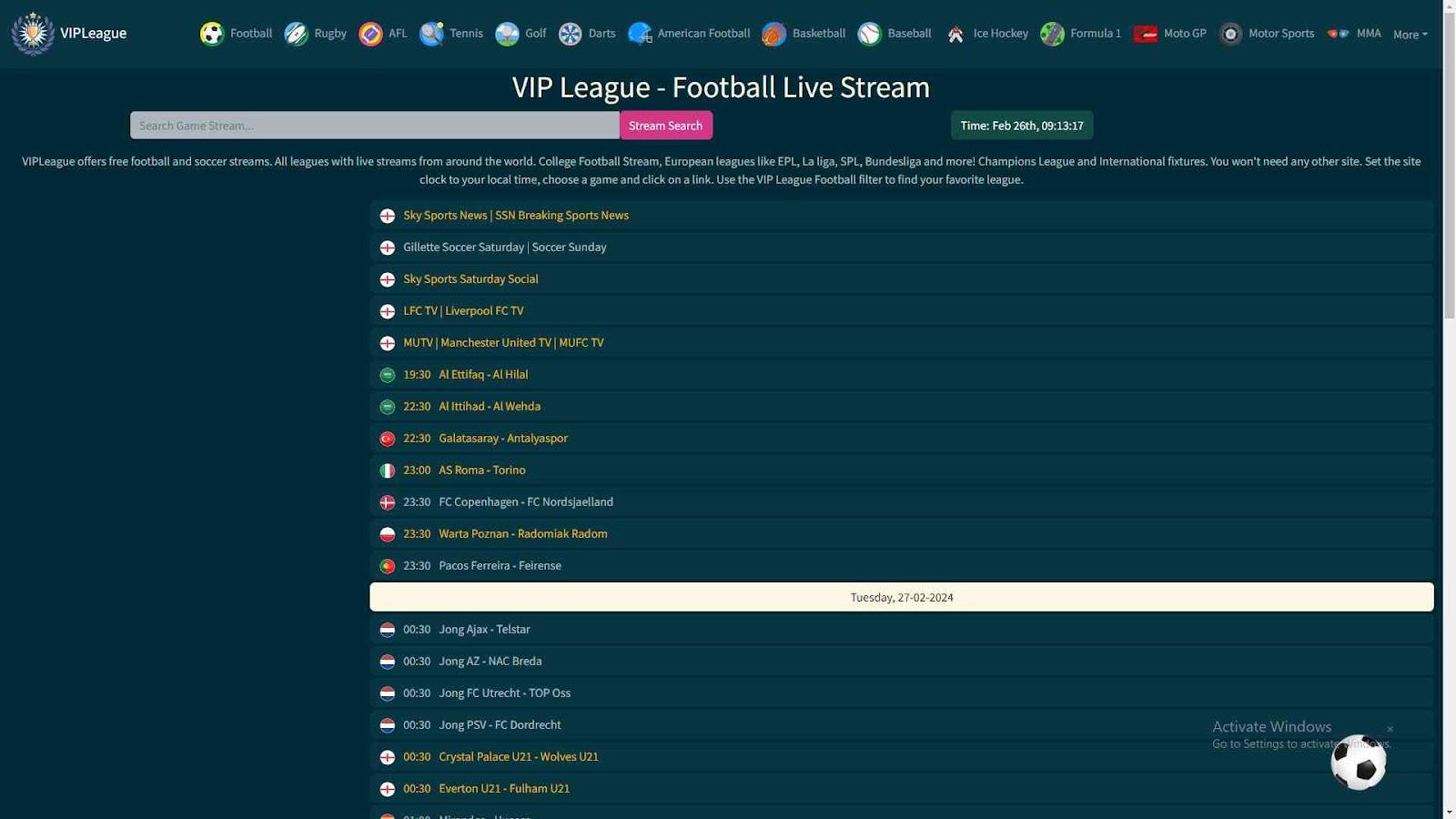 How to Stream Sports from VIPLeague