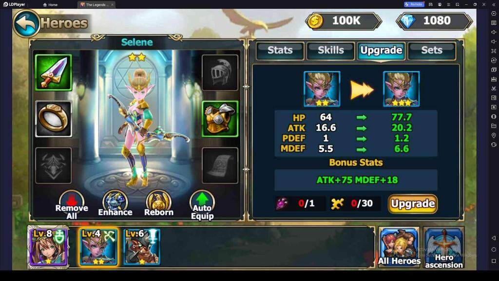 Upgrade the Heroes in The Legend of Guardians