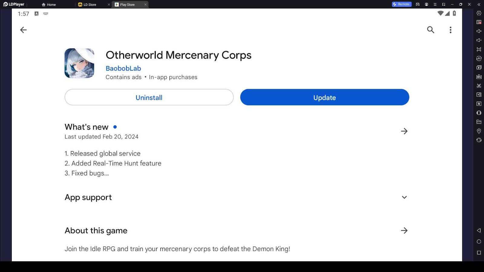 Playing Otherworld Mercenary Corps on PC with LDPlayer