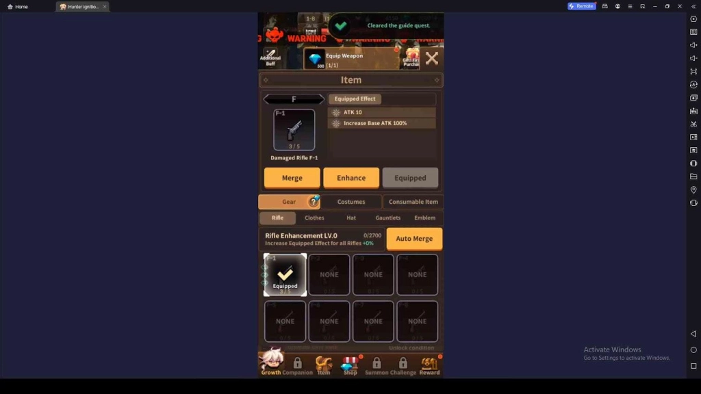 Equip Items