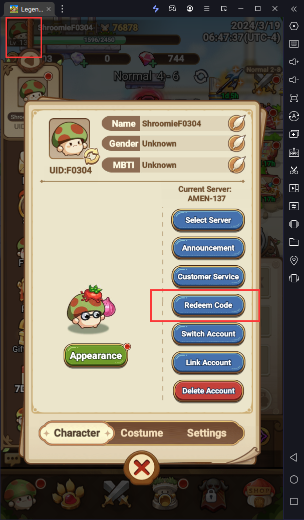 Legend of Mushroom	Redeem Codes March 2025