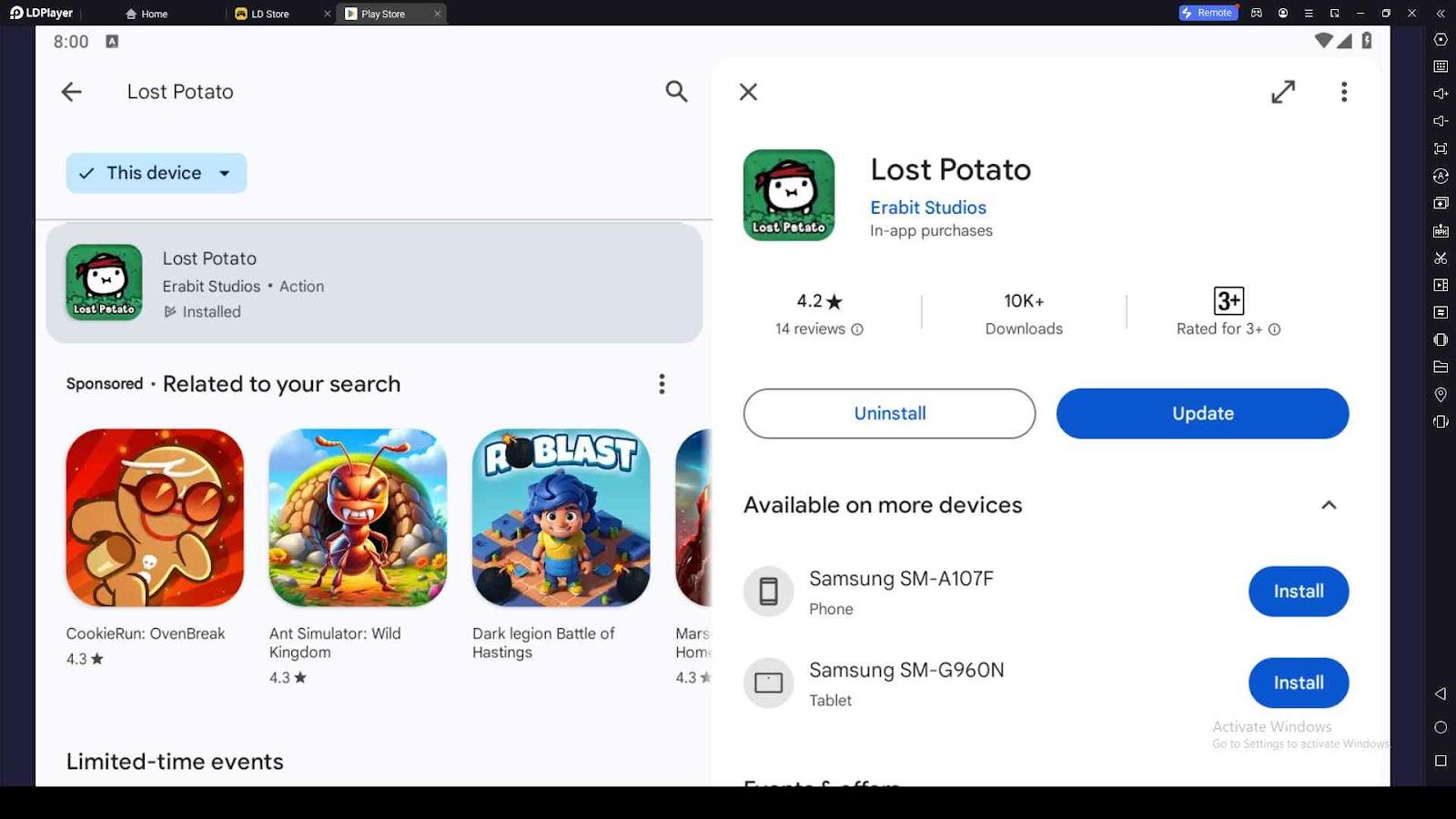 Playing Lost Potato on PC with LDPlayer