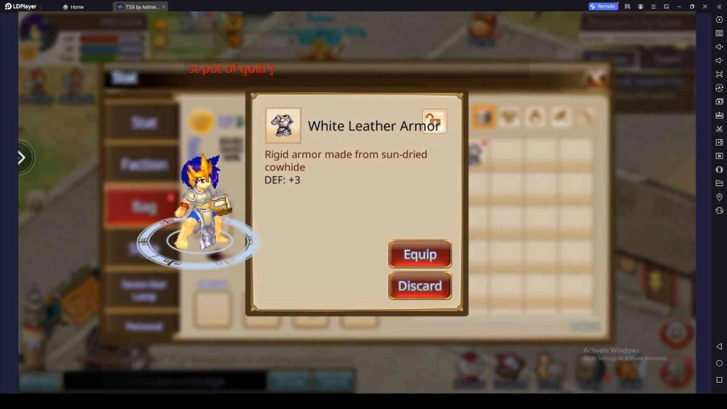 Equipment and Leveling Up