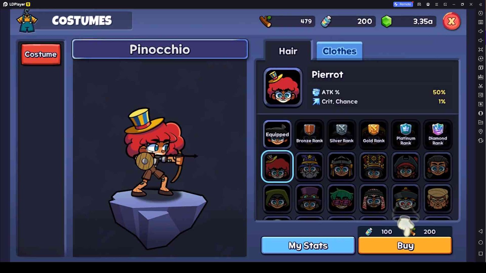 Purchase Costumes to Strengthen the Hero
