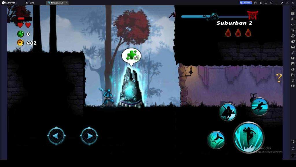 Watch Ads or Use Gems to Revive and Recover HP