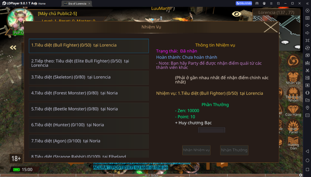 ERA OF LORENCIA: Hướng Dẫn Tân Thủ Cách Chơi Chuẩn Giai Đoạn Đầu Game