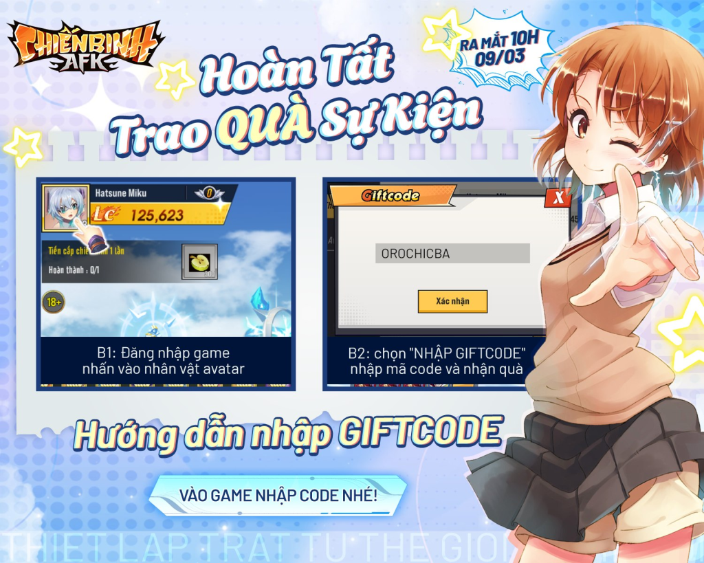Chiến Binh AFK: tổng hợp giftcode tân thủ, hướng dẫn cách nhập code