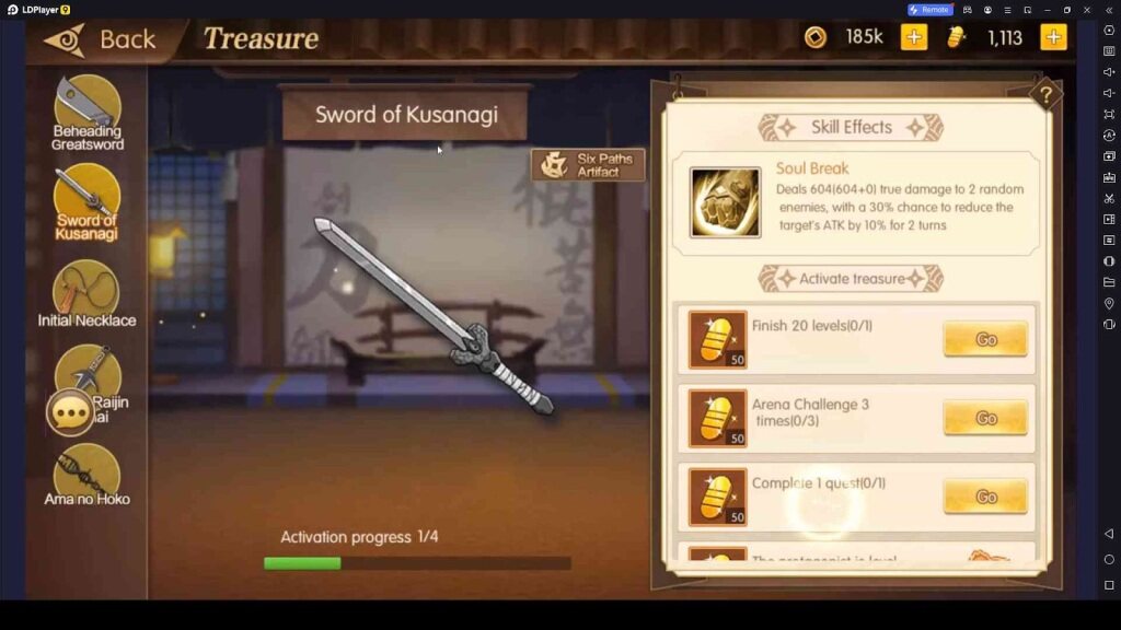 Activate the Six Paths Artifact 