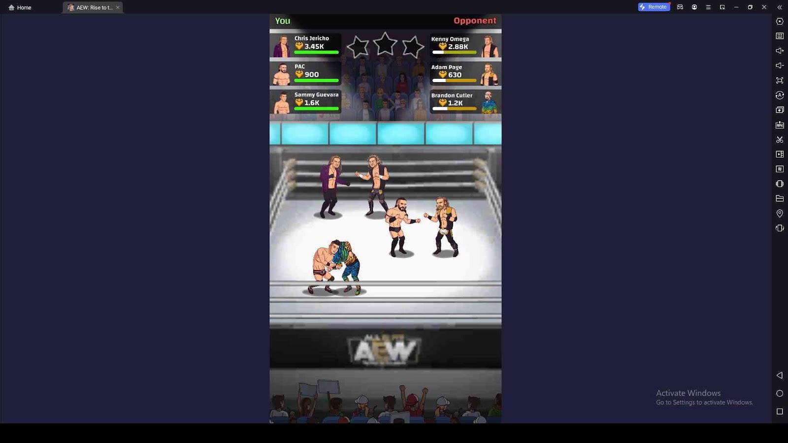 Wrestle in Mini-Matches of AEW: Rise to the Top Gameplay
