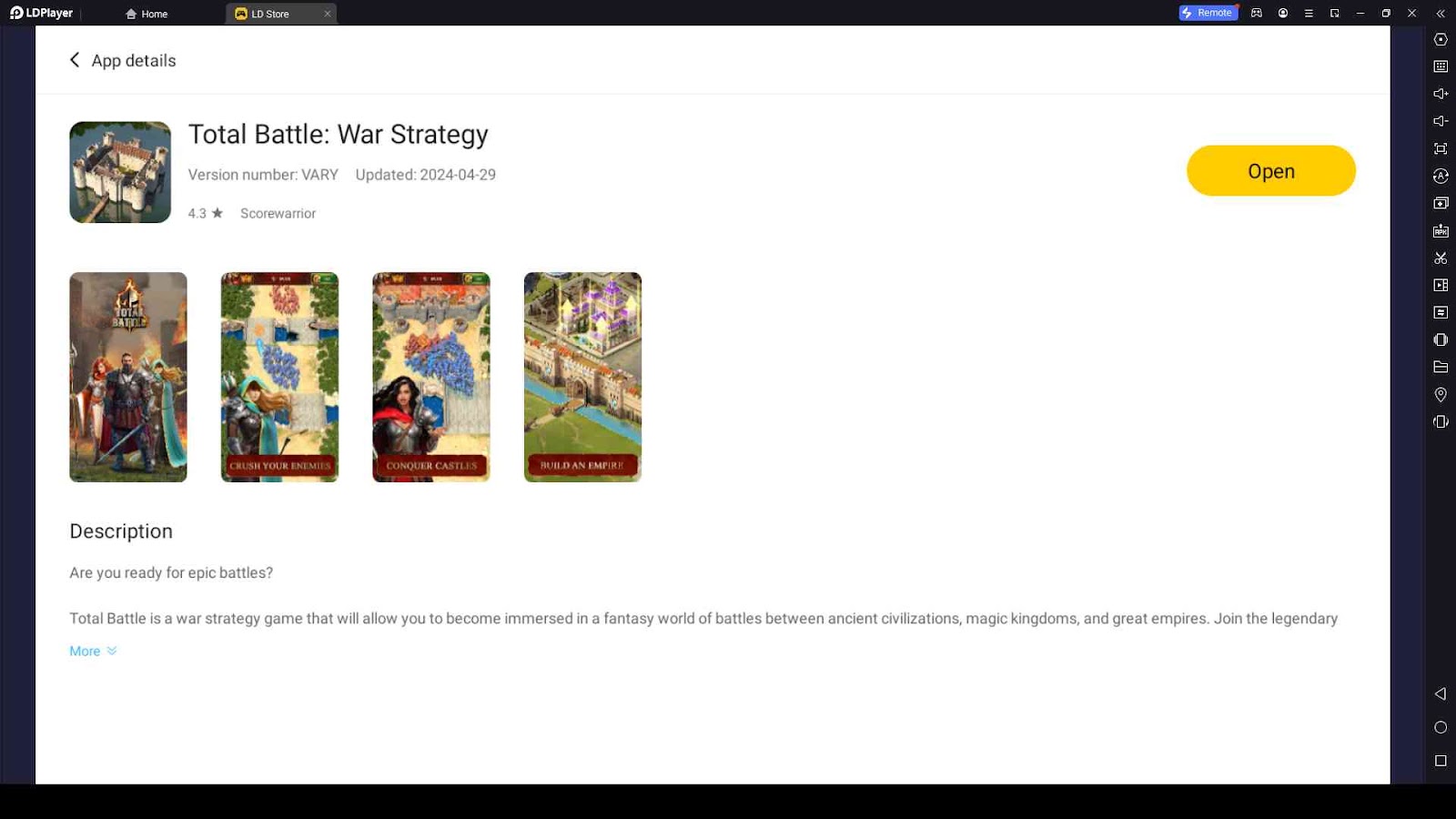 Playing Total Battle: War Strategy on PC with LDPlayer