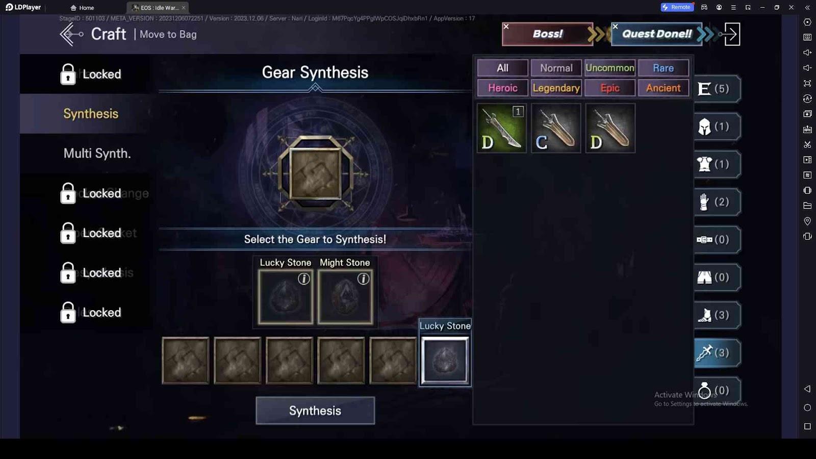 Gear Synthesis to Equip the Best Gear