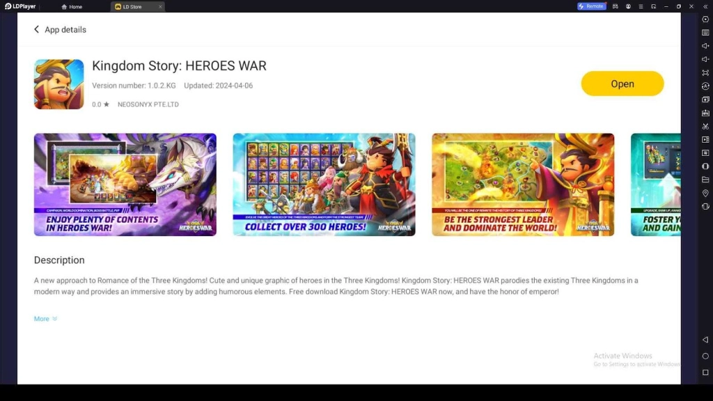 Playing Kingdom Story: Heroes War on LDPlayer