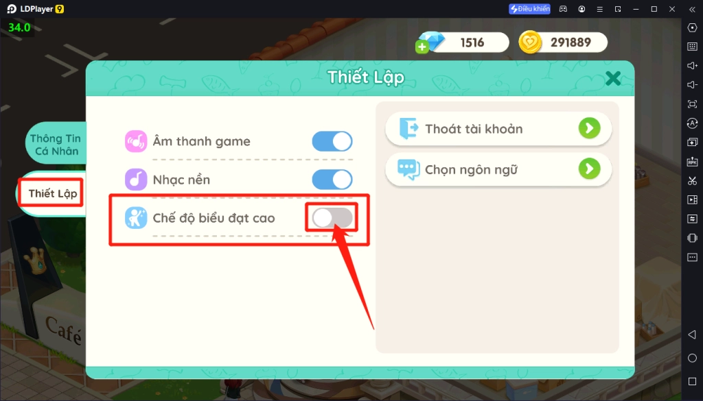 Mẹo chơi mượt Hello Café với 120FPS trên bản PC