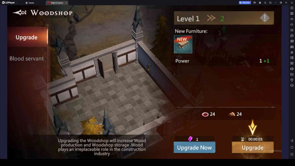 Upgrade Buildings in Night Empires