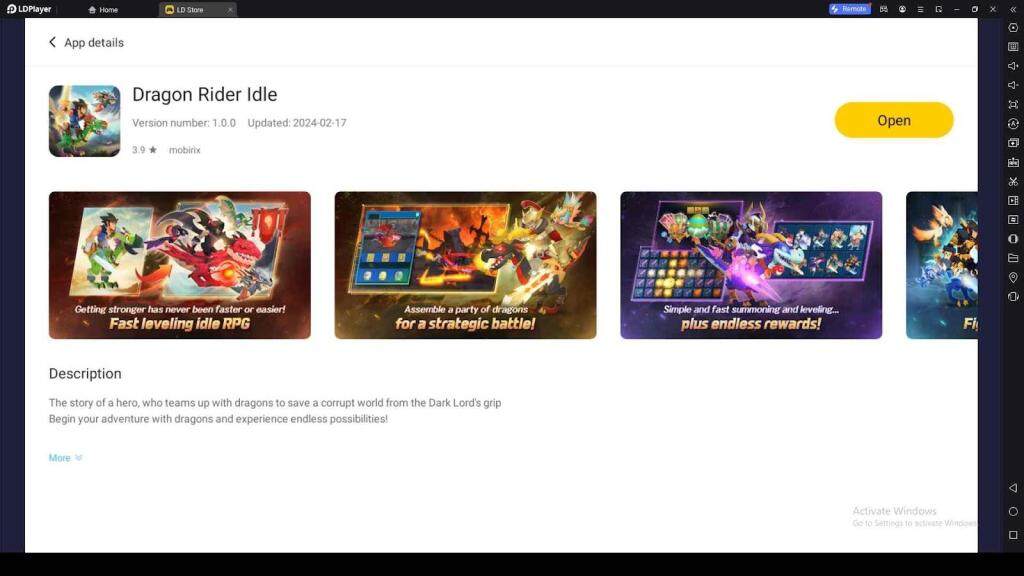 Playing Dragon Rider Idle on PC with LDPlayer