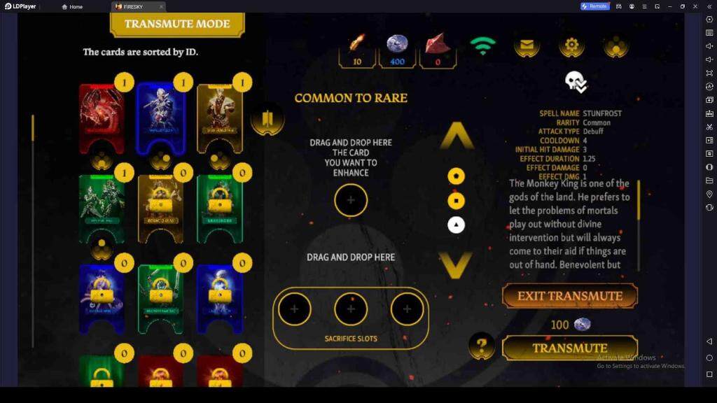What is Card Transmute in FIRESKY