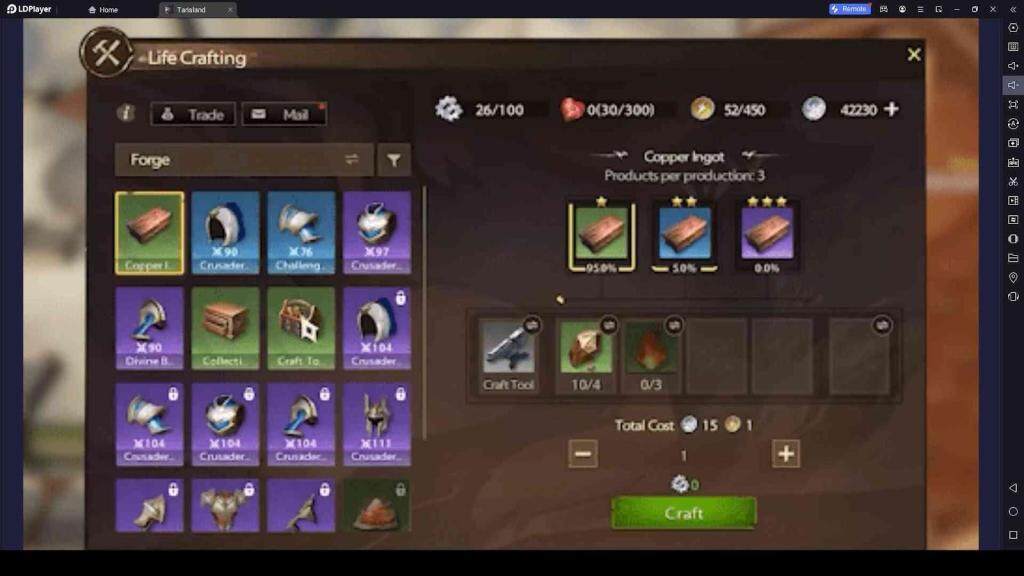 You can Forge in Tarisland