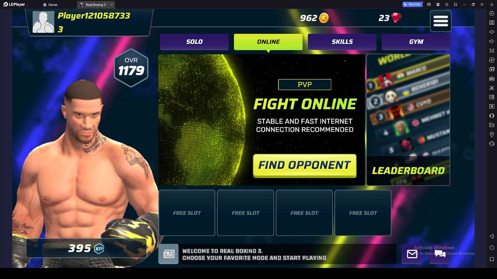 Fight with Real Players through Online Battles 