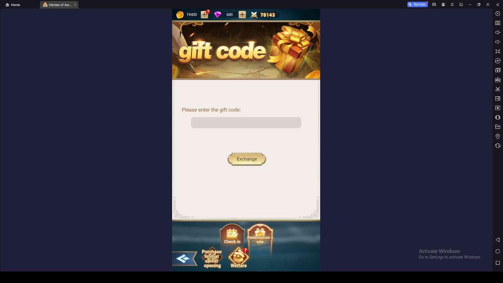 Redeeming Process for Codes in Heroes of Awakened Magic