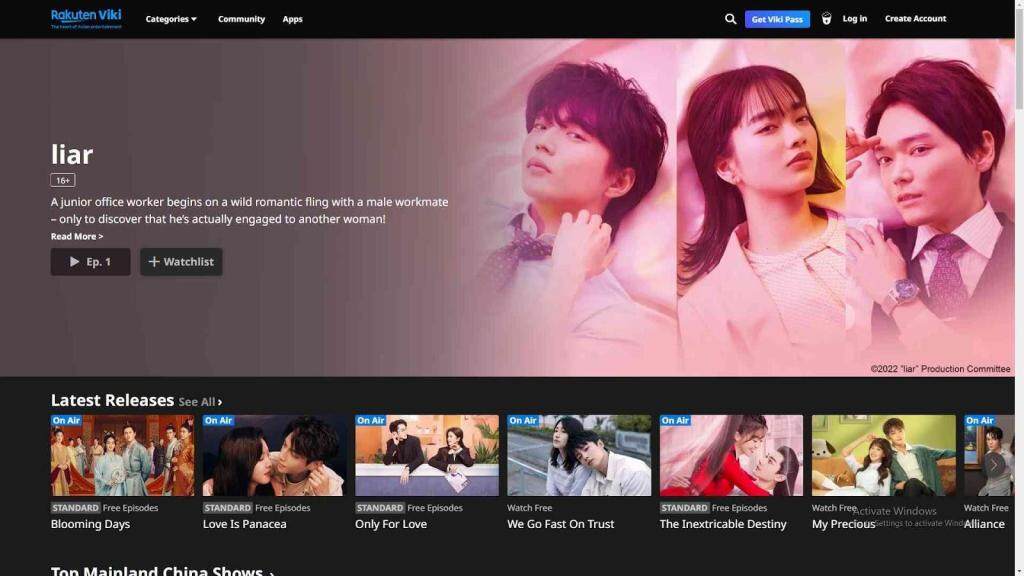 1.  Viki: Asian Dramas & Movies