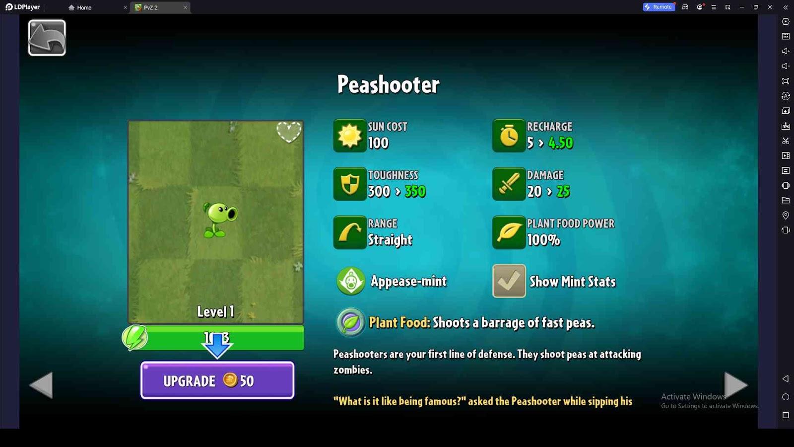 Upgrade the Plants vs Zombies 2 All Plants