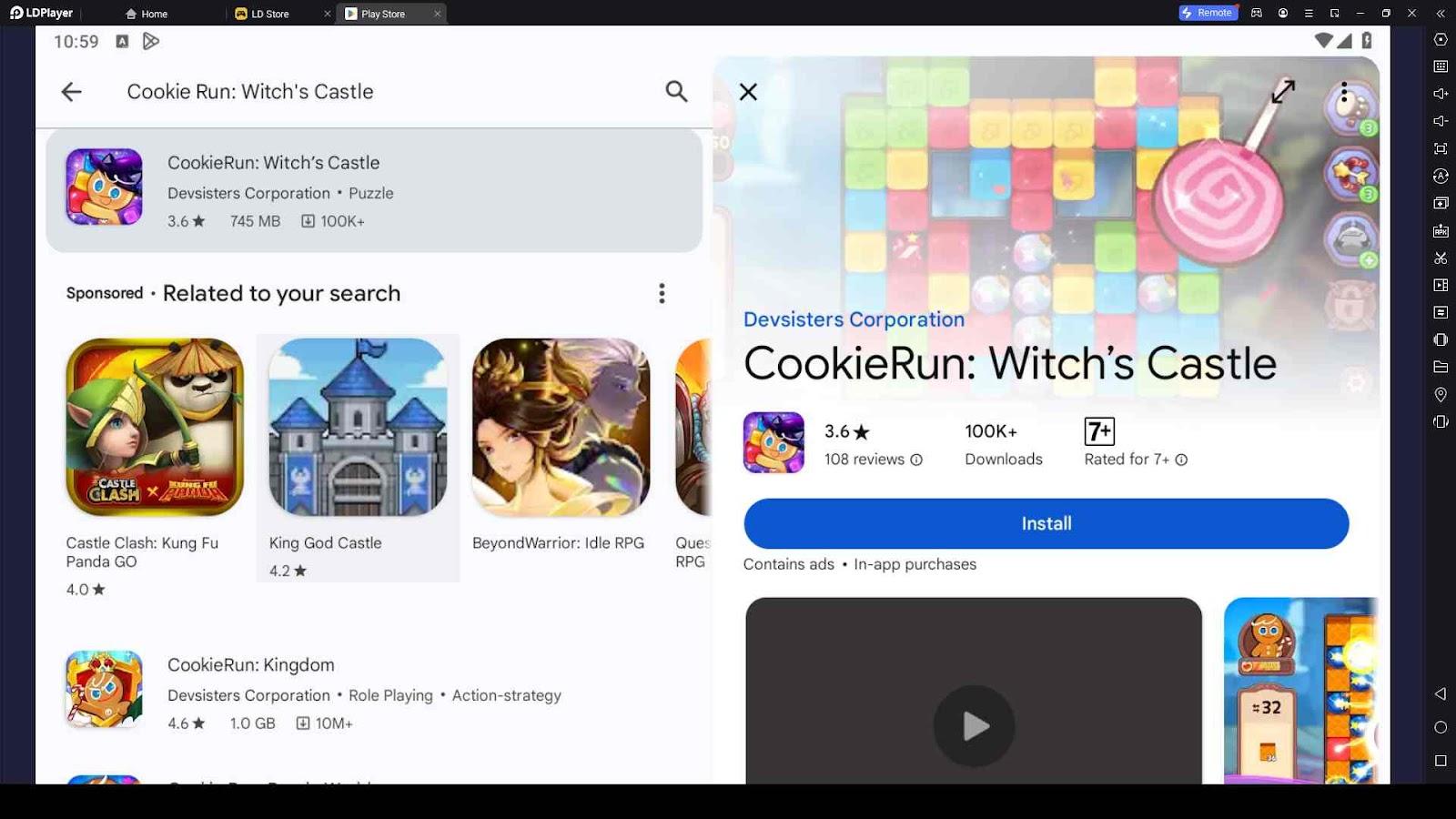 Playing Cookie Run: Witch's Castle on PC with LDPlayer