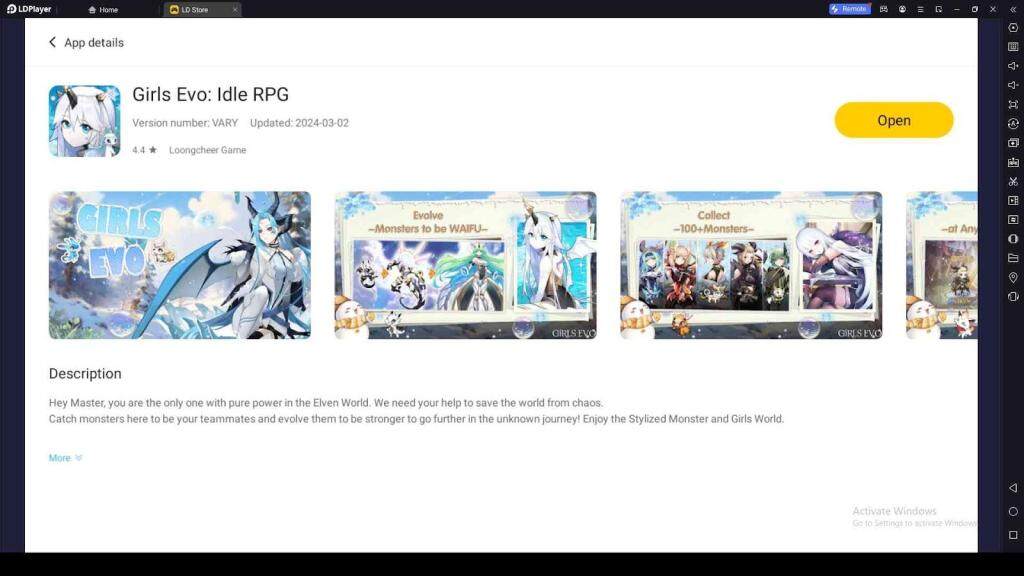 Playing Girls Evo Idle RPG on PC with LDPlayer