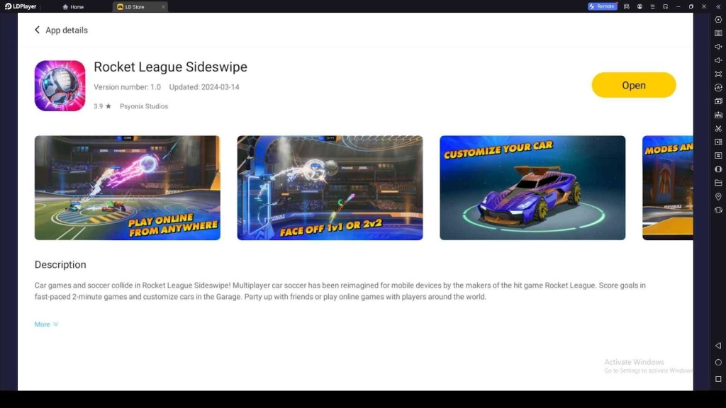 Playing Rocket League Sideswipe on PC with LDPlayer