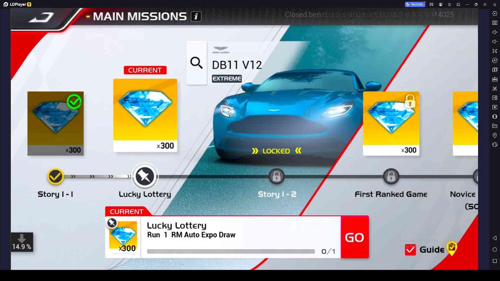 Mission Progression Path in Racing Master